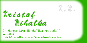 kristof mihalka business card